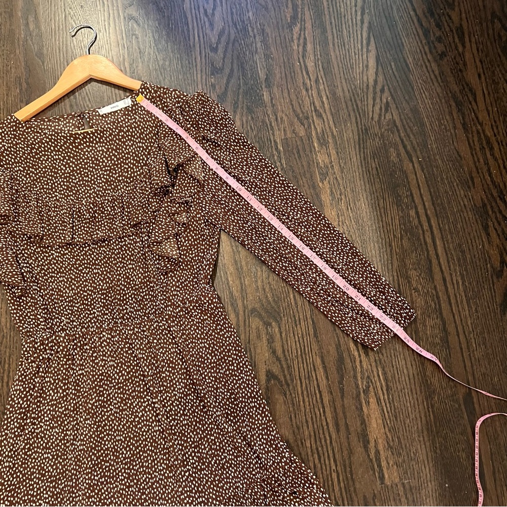 Mango Brown Ribbed Ruffled Sundress - Picture 5 of 10
